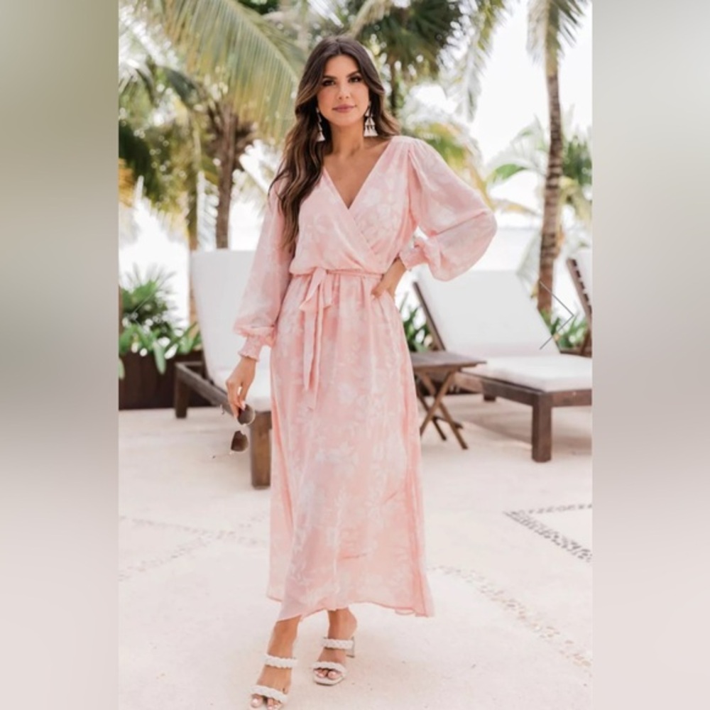 Pink Lily pink and white floral dress